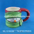 2016 nueva taza de cerámica del muñeco de nieve de la Navidad del diseño